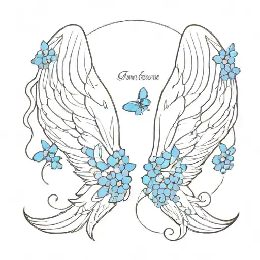 Angel Wings With Forget-me-nots