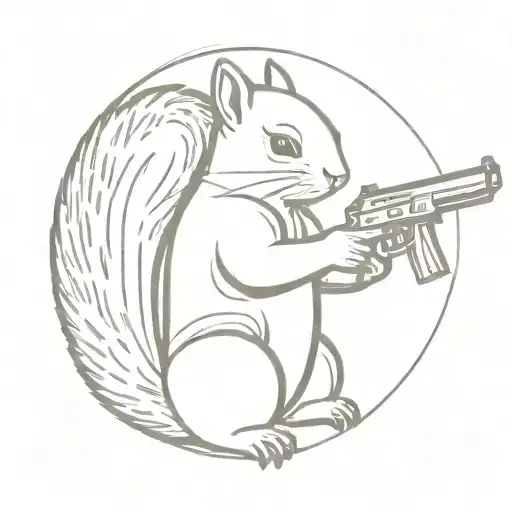 Tactical Squirrel Holding Gun