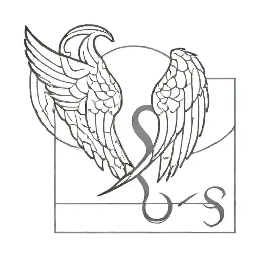 Simple Angel Wings Containing Hidden S Letter S