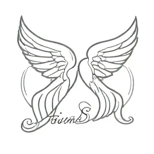 Small Angel Wings With Hidden S Letter S