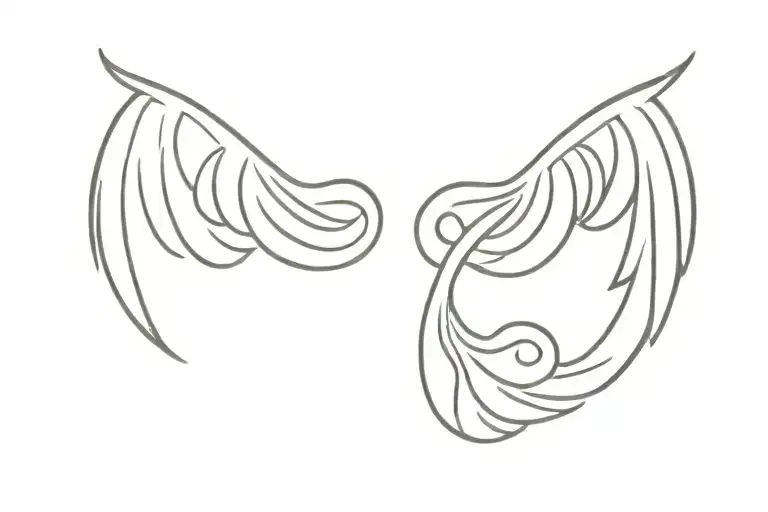 Small Angel Wings With Hidden S Letter S