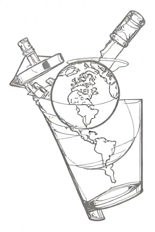 Shot Glass With A Globe In Between