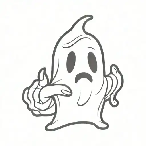 Cartoon Ghost With Middle Finger