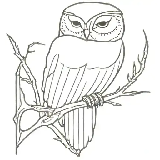 Barn Owl And Black Stag Beetle Resting