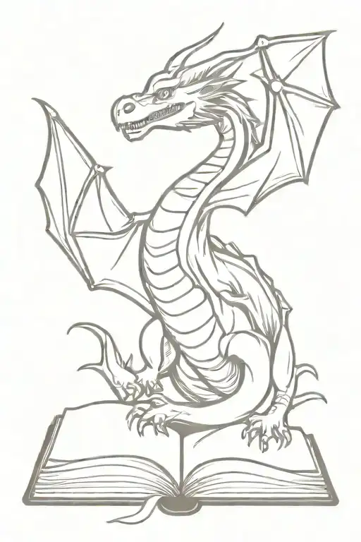 Dragon With Open Book With