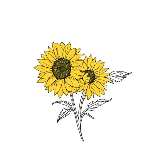 Iris And Sunflower Intertwined