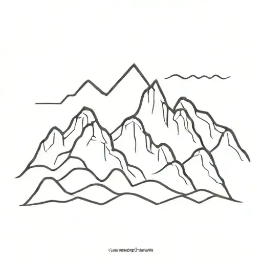 Mountain Peaks Edgy Tattoo Design