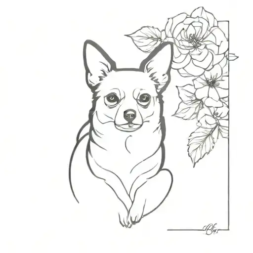 Black Chihuahua With Black Corgi With Black Cat Flowers