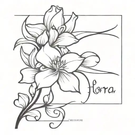 Flor Jara Palabra Marco Written Vertically Interrwined Black And White