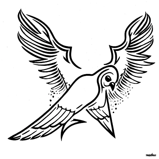 Soaring Hawk For Arm Bicep With Wings Spanned