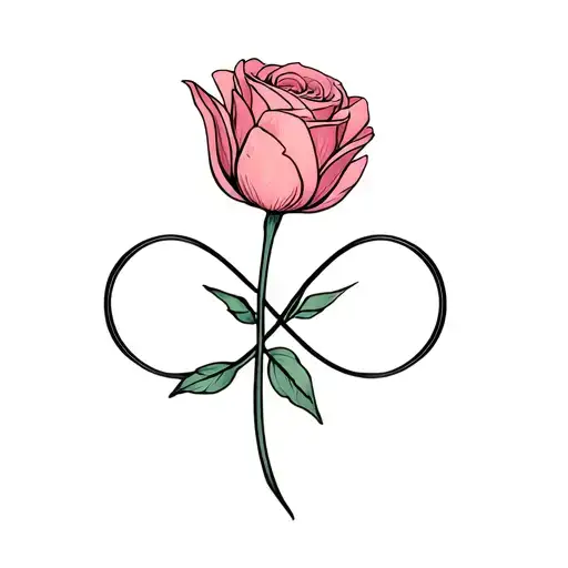 Tulip And Rose Infinity Sign Intertwined