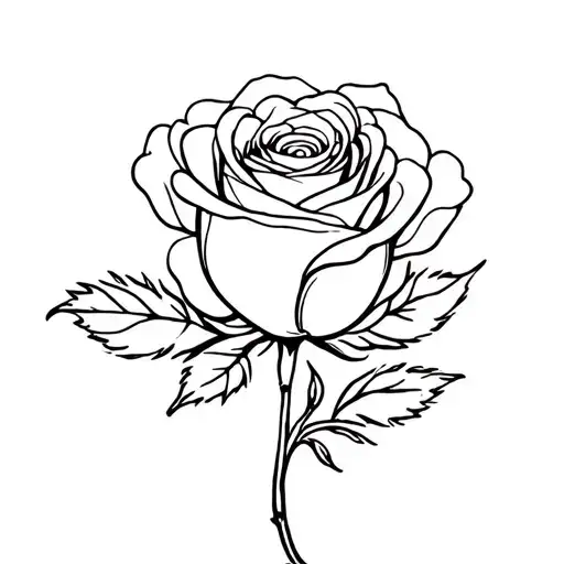 Black Stem Rose With Flowers