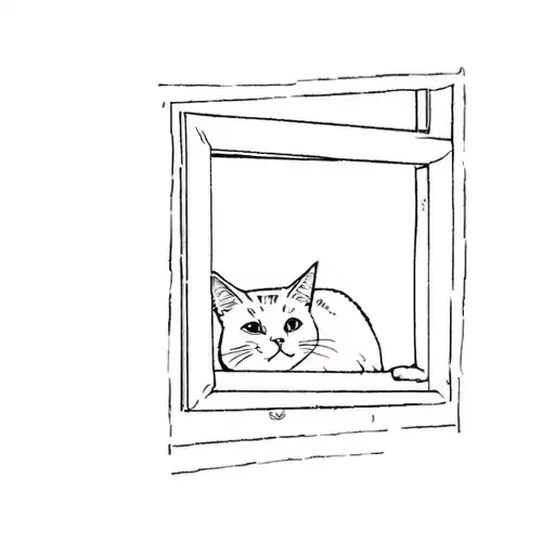 A Cat Looking Out Of A Window