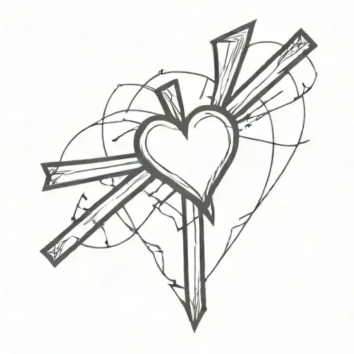 Broken Heart With Crosses