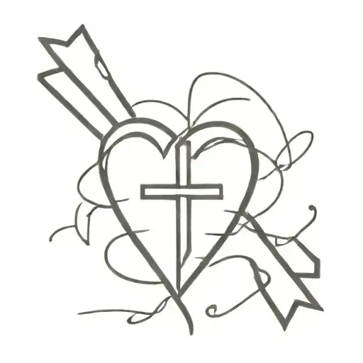 Broken Heart With Crosses
