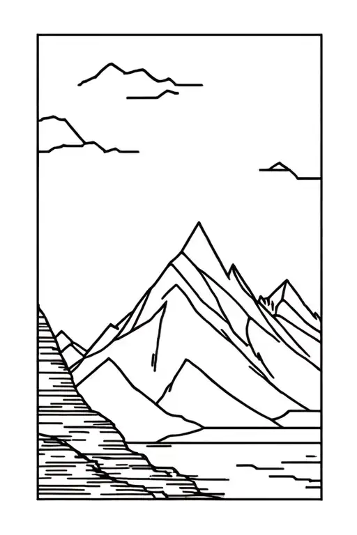 Geometric Mountain Landscape