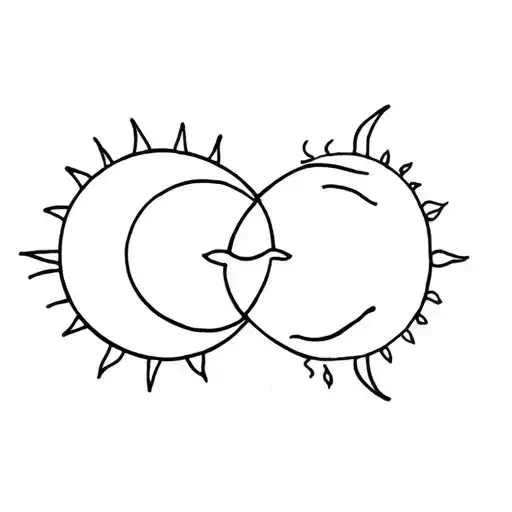 Sun And Moon Merging Together