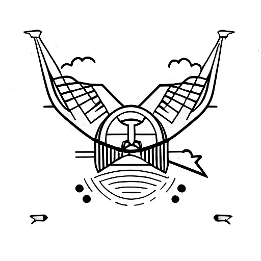 Binoculars With A Plane In One Glass And Bird In Other