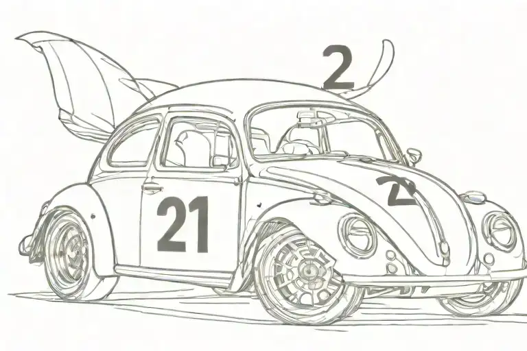 Wolkswagen Beetle Racing Car With Number 127 And Tecpro Brand