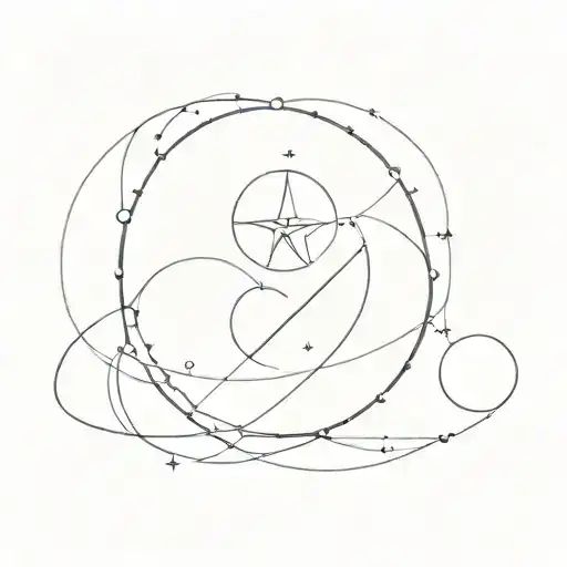 The Golden Ratio Stars And Moon Surrounded