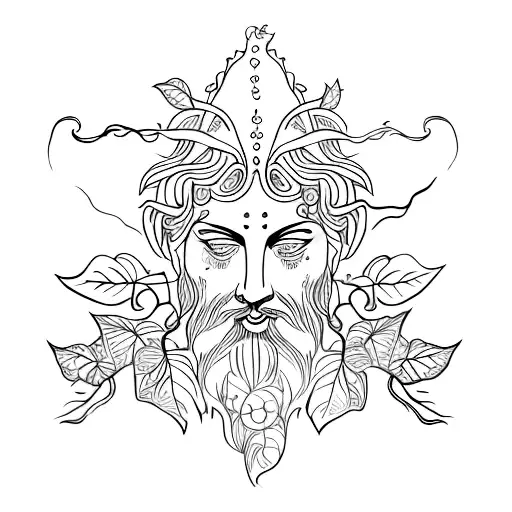 Dionysus With Attributes Vine And Leopard