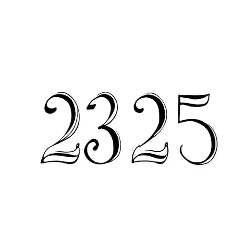 Date In Number 23 And 25 Combined Tattoo Design