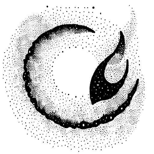 Crescent Moon Flower Dots