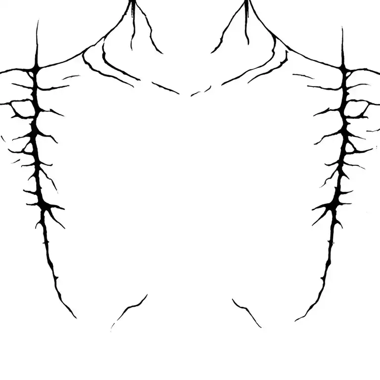Veins Streaks Over Chest Across To Both Shoulders