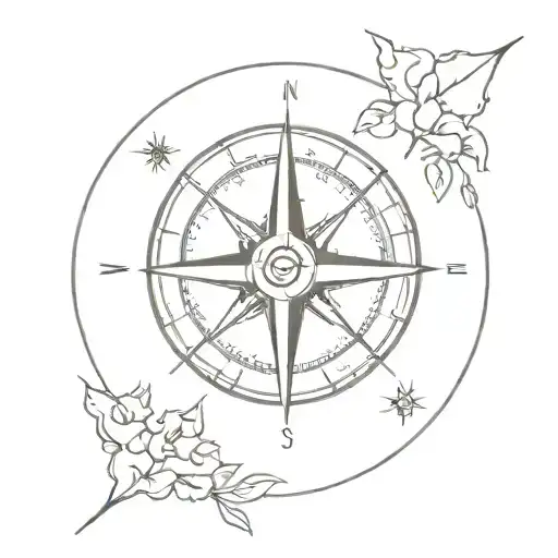 Compass With Split Heart And Brain