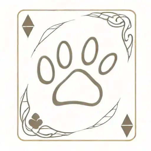 A Playing Card Symbol Combined With A Paw Print In A Minimalist Style