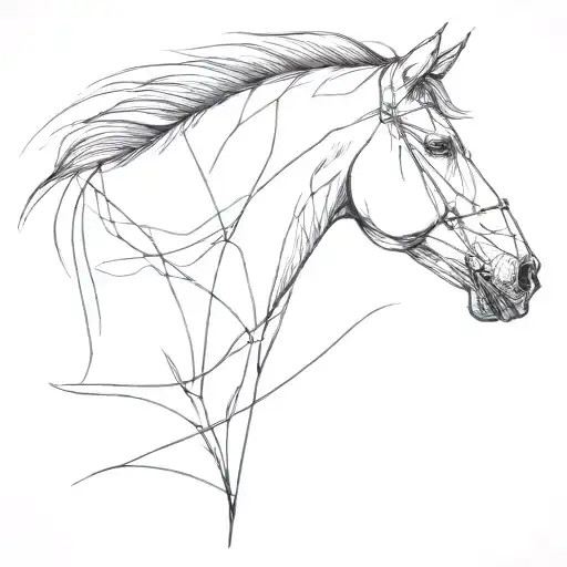 A Horse Head Profile And The Line Is Made To Look Like A Golf Club