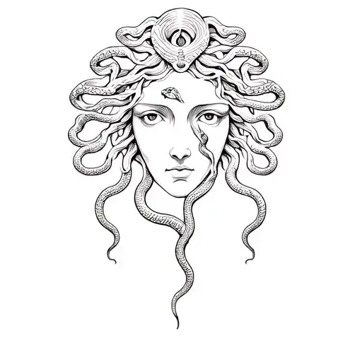 Medusa Head With Snakes