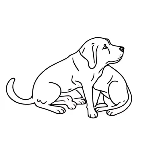 Labrador Dog And Cat Playing