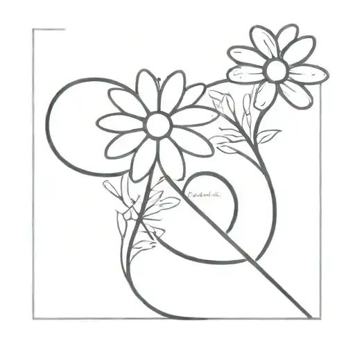 Daisy And Infinity Symbol Intertwined Symbolizing The Client's