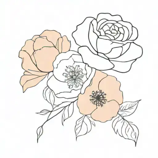 Rose Poppy And Carnation Flower