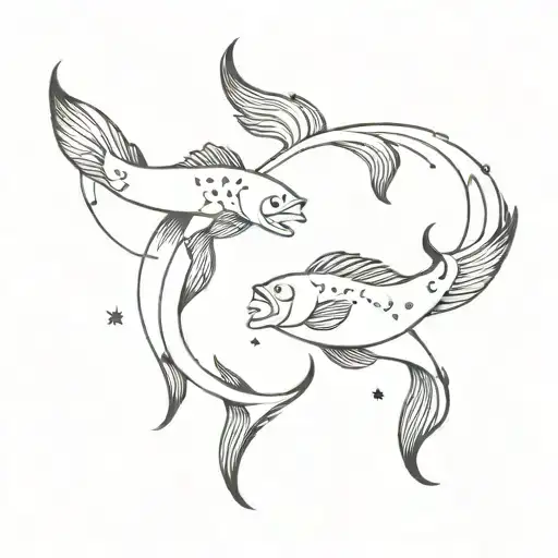 Pisces Constelation With Two Fishes