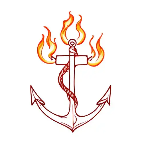 Flame With An Anchor Inside