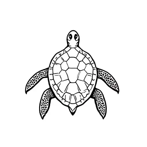 Hawaiian Drawing Of A Sea Turtle Swimming