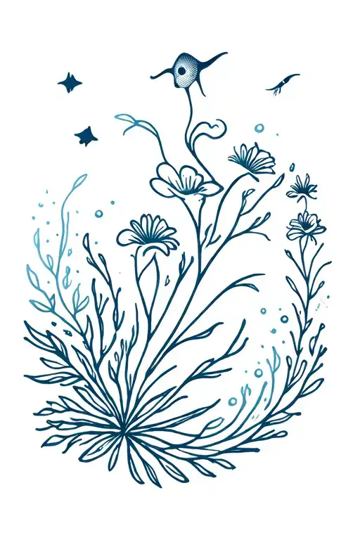 Floral Vacation With Sea Creatures