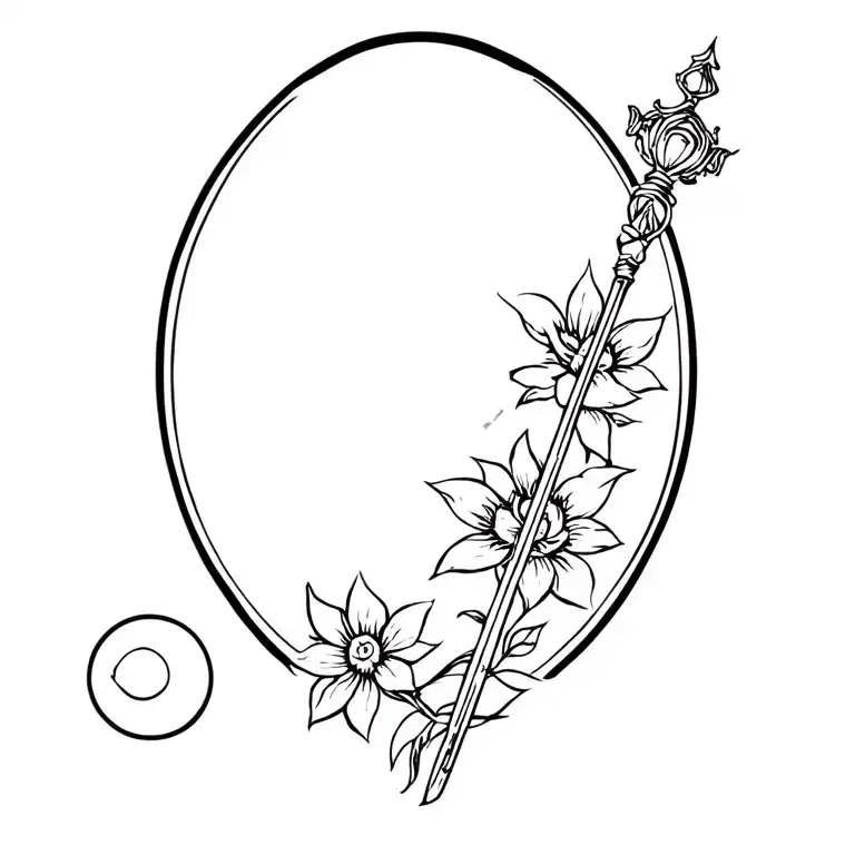 Scepter With Orb And Flowers