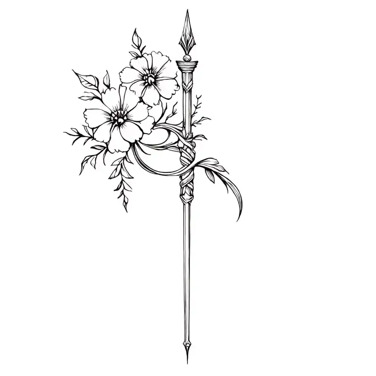 Roman Scepter With Flowers