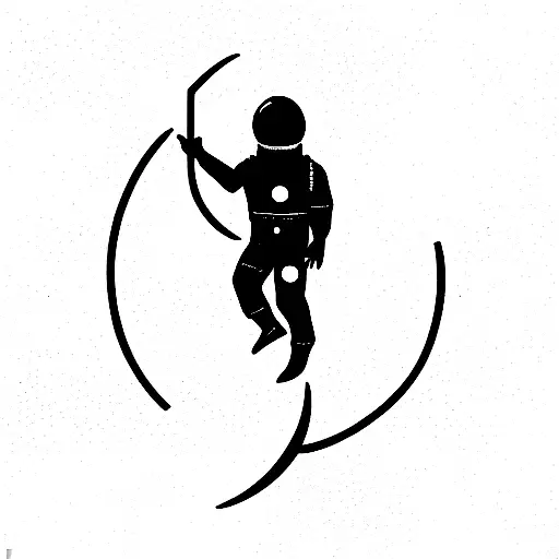 Astronaut Reaching For The Crescent Moon