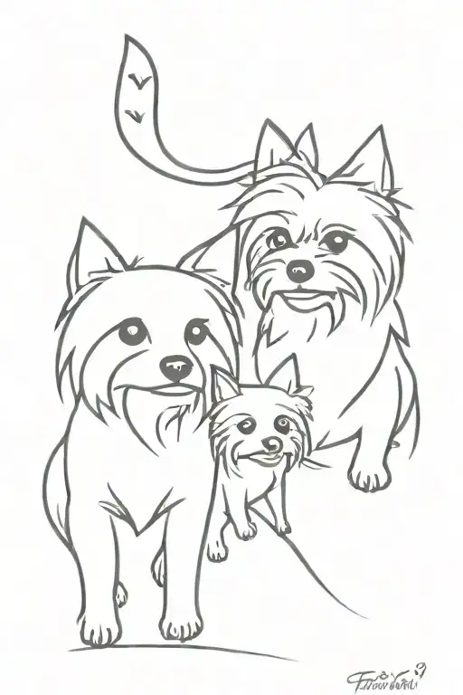 Mother Daughter Yorkshire Terrier Dog