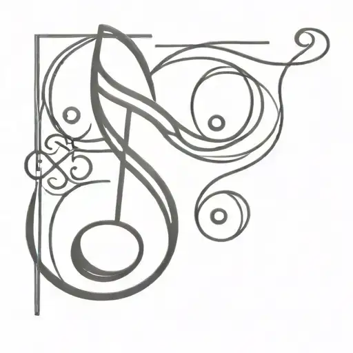 A Minimalist Tattoo Of A Music Note Intertwined With A Dog's Paw Print