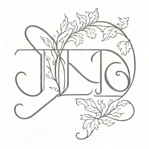 Initials J & K Continuous Line