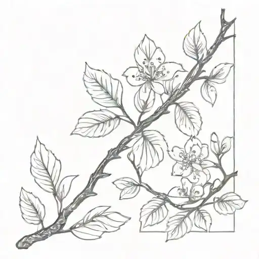 Cherry Tree Branch Measuring 15 Centimeters