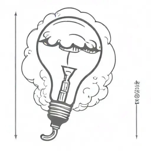Light Bulb With Mushroom Cloud From Bomb Inside Of It Symbolizing The Clients Internal Conflict