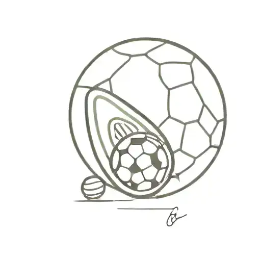 Small Avocado Kicking A Soccer Ball