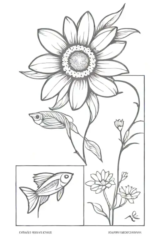Daisy Flower And Fish