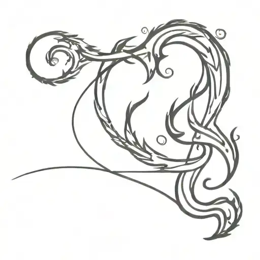 Incorporate Musical Notes Into A Minimalist Design Of A Dragon